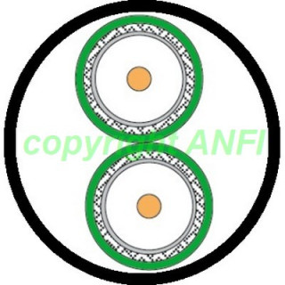 Câble multi vidéo 2x HD 0.6/2.8 75 Ohms PVC noir Ø 10,2mm