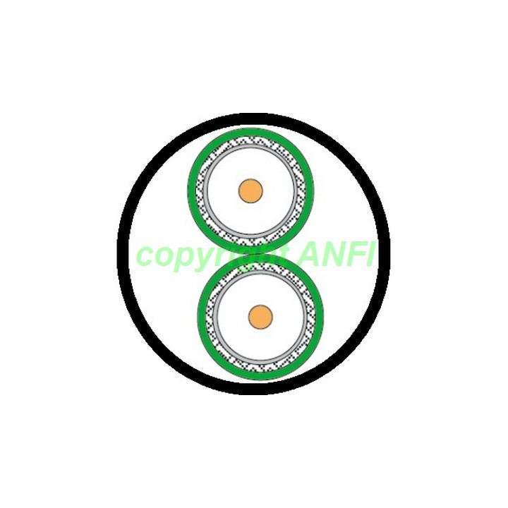 Câble multi vidéo 2x HD 0.6/2.8 75 Ohms PVC noir Ø 10,2mm