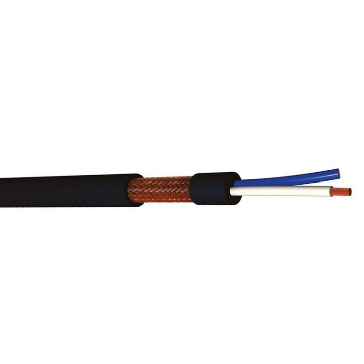 MIC240 Câble micro 2x0.50mm² tresse cuivre PVC noir Ø 6,20mm (100m)