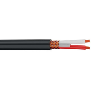 MIC2221 Câble micro 2x0.22mm² tresse cuivre PVC noir Ø 5,20mm (100m)