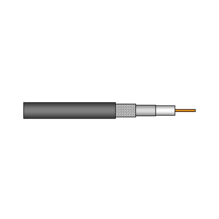 HDPRO0.8/3.7AF Câble DRAKA 75ohms 56m 12Gb/s FRNC anthracite Ø5,9mm