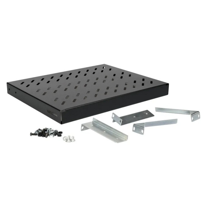 Etagère 19’’ 1U profondeur 350mm fixation 4 pts charge 50kg noir