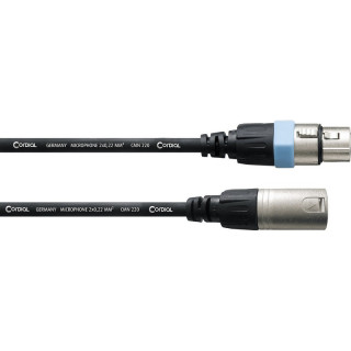 Cordon micro XLR 3 pts M/F REAN avec bague bleue