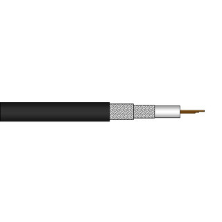 0.8L/3.7 Dz Câble coax DRAKA flex 75 Ohms 40m à 12Gb/s PVC noir Ø6mm