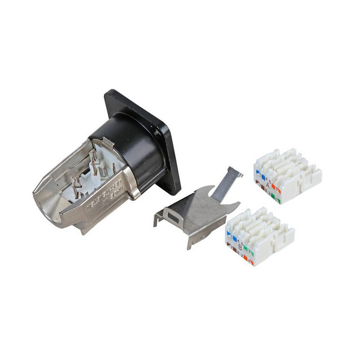 NE8FDX-Y6-B Embase Ethercon/IDC cat.6A série D noire
