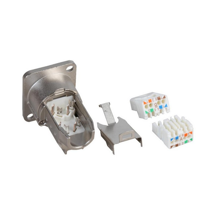 NE8FDX-Y6 Embase Ethercon/IDC cat.6A série D nickel