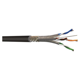 AUDIOLAN6A Câble Ethernet souple cat.6A S/FTP PUR noir (mini 20m)