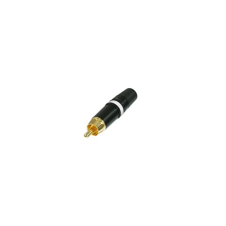 NYS373-9 Fiche RCA noir contact or bague blanche