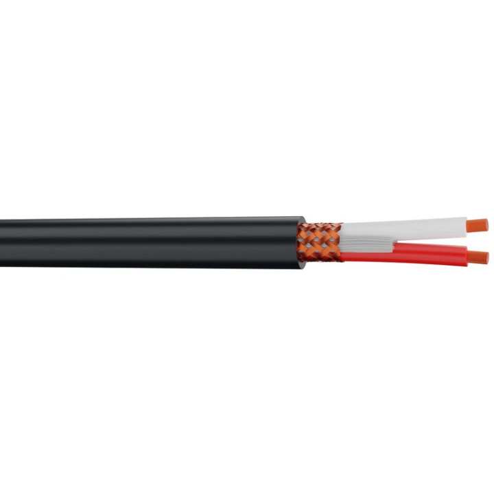 MIC2225 Câble micro 2x0.22mm² tresse cuivre PVC noir Ø 5,20mm (500m)