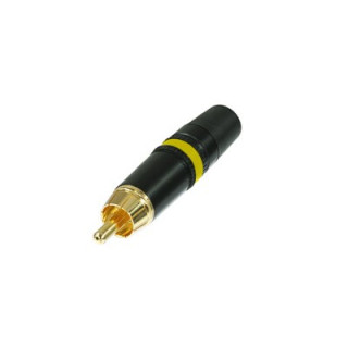NYS373-4 Fiche RCA noir contact or bague jaune