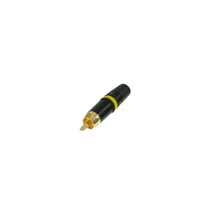 NYS373-4 Fiche RCA noir contact or bague jaune