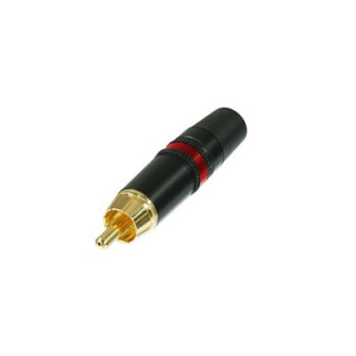 NYS373-2 Fiche RCA noir contact or bague rouge