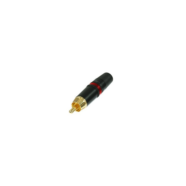 NYS373-2 Fiche RCA noir contact or bague rouge
