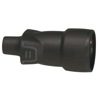 Fiche secteur femelle droite 2P+T 10/16A 230V en caoutchouc noir