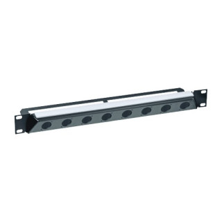 NZP1RU-8 Panneau 19" 1U incliné acier noir 8 trous série D