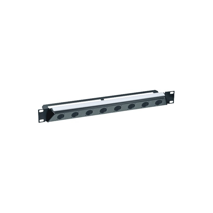 NZP1RU-8 Panneau 19" 1U incliné acier noir 8 trous série D