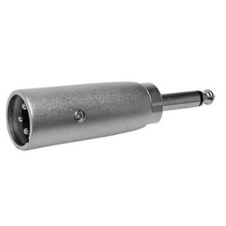 Adaptateur XLR 3 pts mâle/Jack 6.35 mono mâle