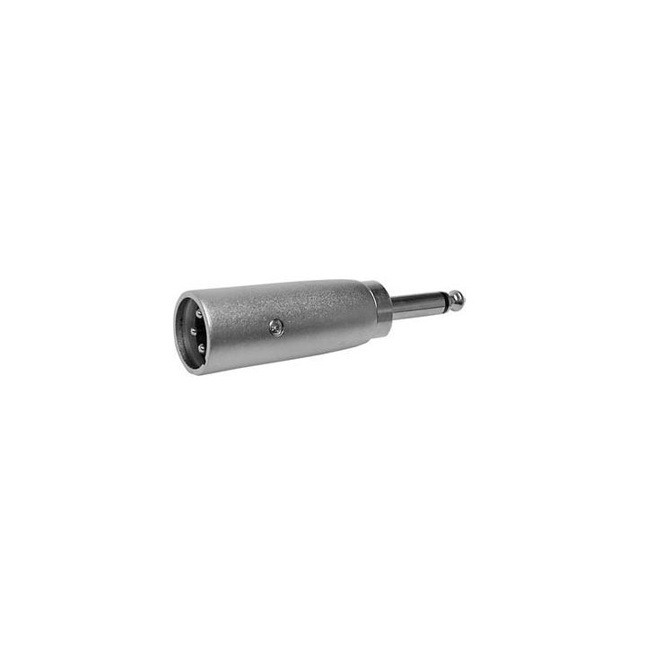 Adaptateur XLR 3 pts mâle/Jack 6.35 mono mâle