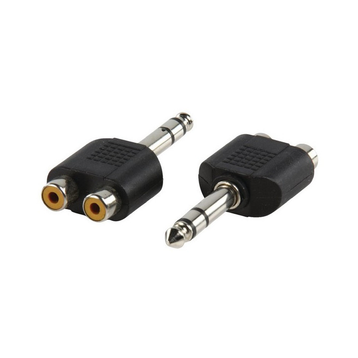 Adaptateur Jack 6.35 stéréo mâle/2xRCA femelle