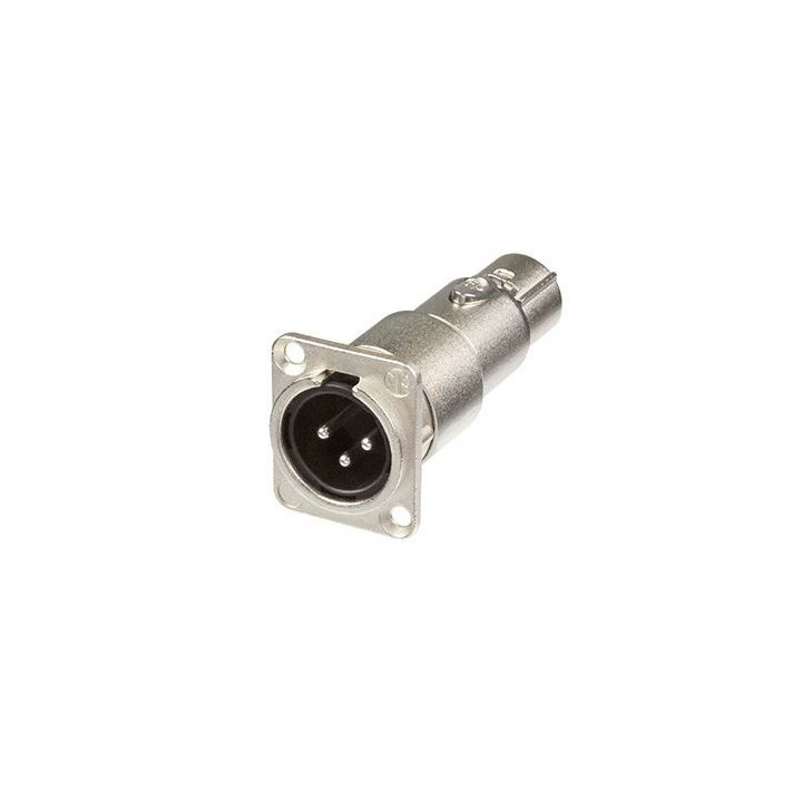 NA3MDF Traversée de panneau série D embase XLR 3 M/fiche XLR 3 F