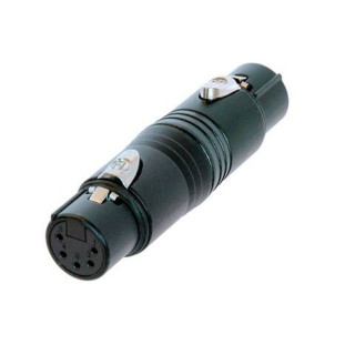 NA5FF-B Adaptateur DMX XLR 5 femelle/femelle corps noir contacts or