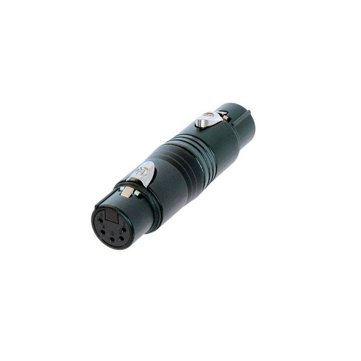 NA5FF-B Adaptateur DMX XLR 5 femelle/femelle corps noir contacts or
