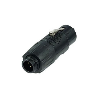 RA3FT-B Adaptateur Mini XLR 3 mâle/XLR 3 femelle corps noir métal