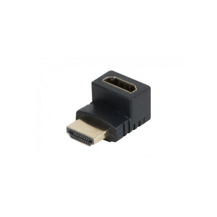 Adaptateur HDMI A mâle/femelle coudé 90° vers le bas