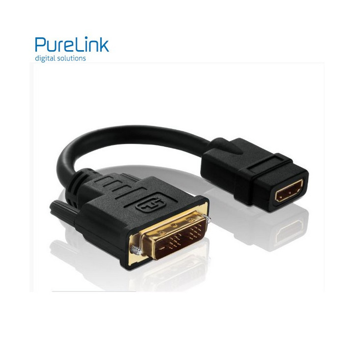 Cordon adaptateur DVI-D M (18+1) vers HDMI F - 0.10m