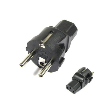 Adaptateur secteur 10A IEC C13 femelle/CEE7/7 mâle 