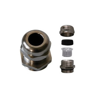 Presse-étoupe M20 obturé en laiton nickelé, serrage de 6 à 10 mm