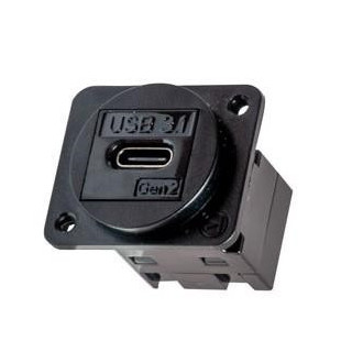 Traversée USB-C 3.1 F/F série D corps noir