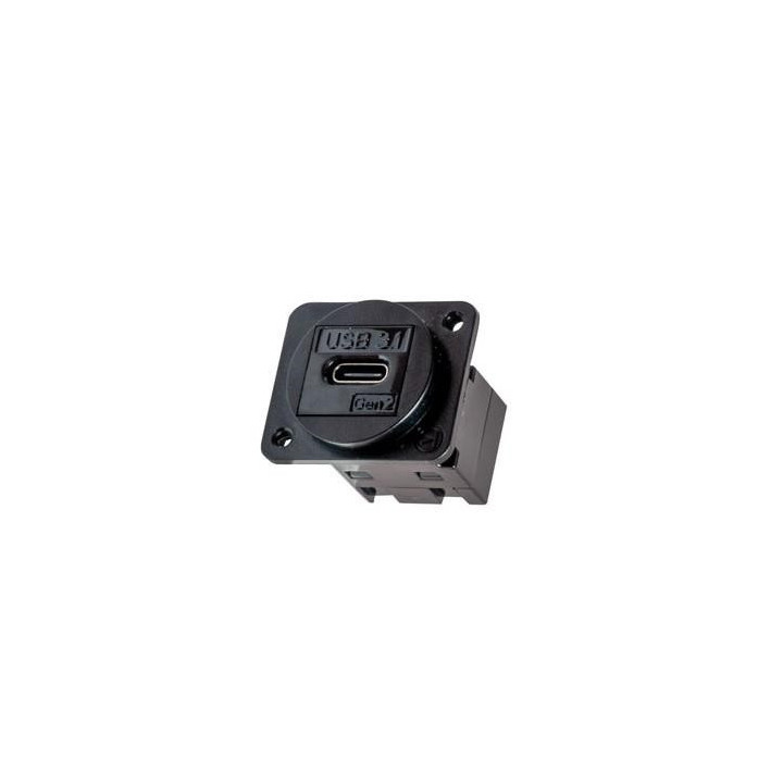 Traversée USB-C 3.1 F/F série D corps noir