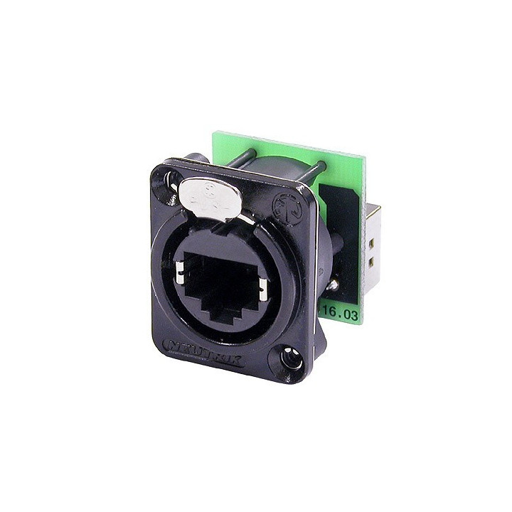 NE8FDP-B Traversée de panneau Ethercon RJ45 série D noire