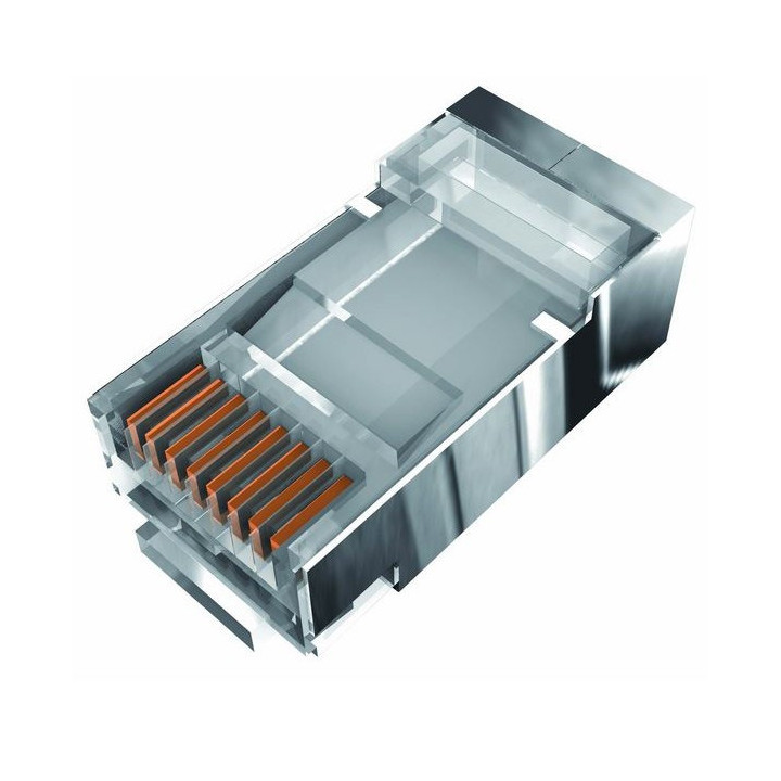 Fiche RJ45 cat.6 blindée avec peigne séparé pour câble AWG23 rigide
