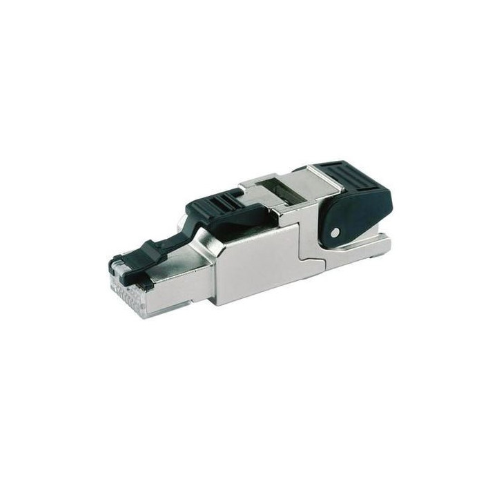 Fiche RJ 45 cat6A blindée,renforcée câble rigide/souple AWG22 à AWG26