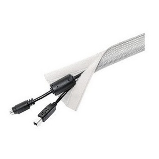 50 m de gaine tressée blanche avec fermeture Velcro diam. 20-30 mm